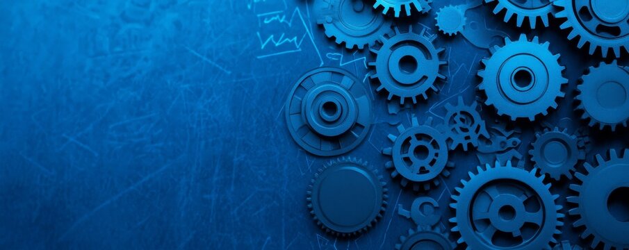 Innovation drives progress in business, as gears of creativity turn and arrows of opportunity point upward, establishing a dynamic trend that inspires growth.