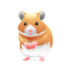 Illustration of a hamster, realistic in 3D style.