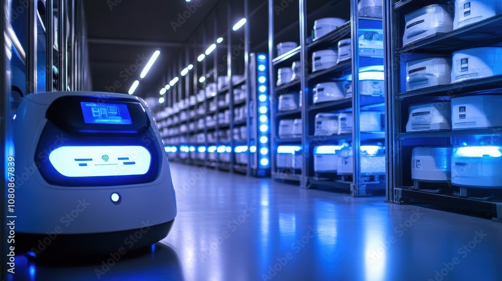 Poster robots automating inventory management in a modern warehouse