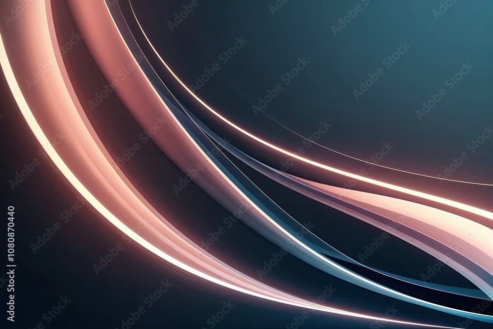 Poster silky smooth curved line background with dynamic waves and gradient motion effects