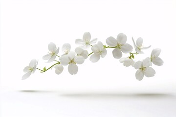 White Blossoms on a Branch: Delicate Spring Flowers in Bloom