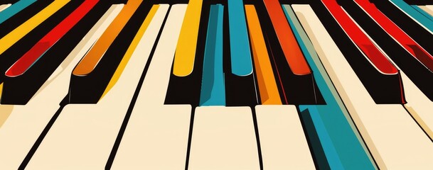 Rainbow piano keys