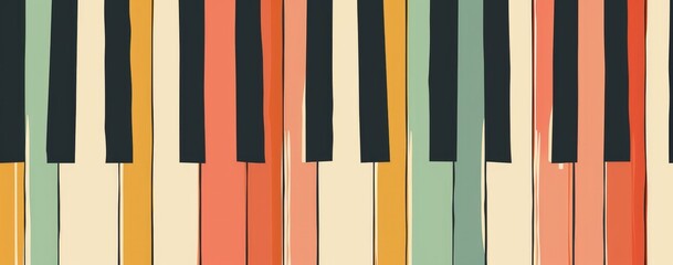 Rainbow piano keys