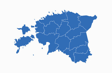 Estonia Map vector icon. Minimalistic Colorful Map of Estonia.
