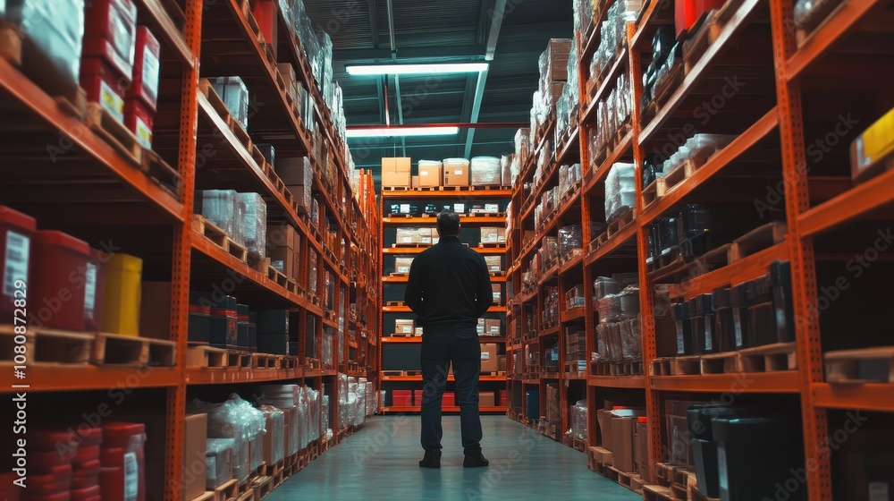 Poster stock control staff verifying stock count for inventory accuracy