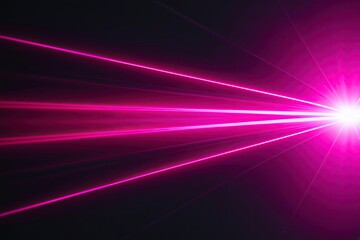 Fototapeta premium Vibrant Magenta Laser Beam with Stunning Lens Flare on Black Background