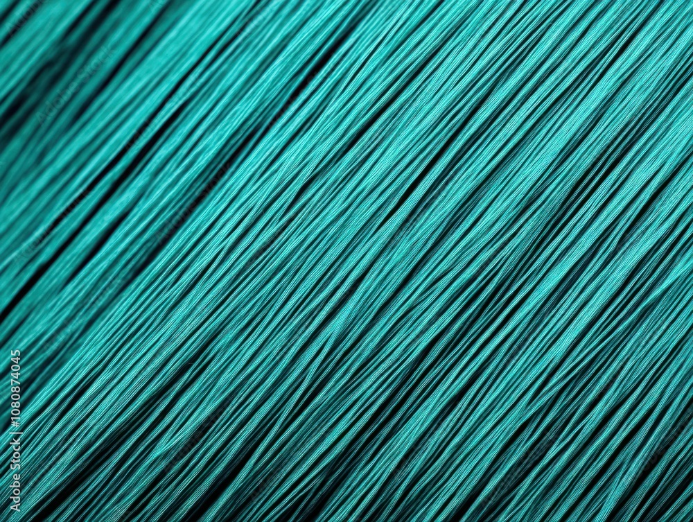 Poster textured background of vibrant aqua blue thread-like strands creating a modern and artistic visual a