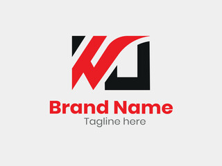 Abstract WJ letter logo design template. Vector
