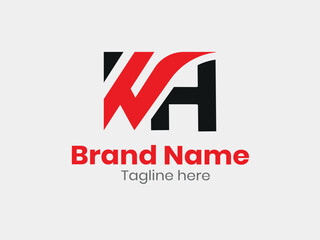 Letter W H logo design vector editable business brand identity