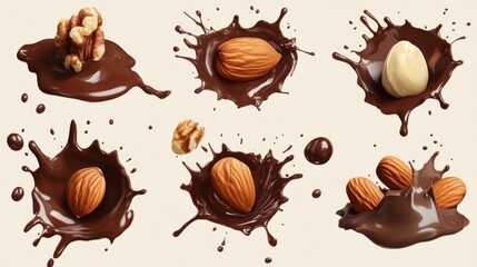 Chocolate Splash with Almonds, Hazelnuts and Walnuts