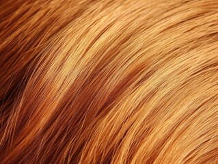 Fototapeta premium Close-Up Shot of Glossy, Vibrant Ginger Hair Highlighting the Smooth Texture and Rich Color, Perfect for Hair Care and Beauty Themes in Stock Photography
