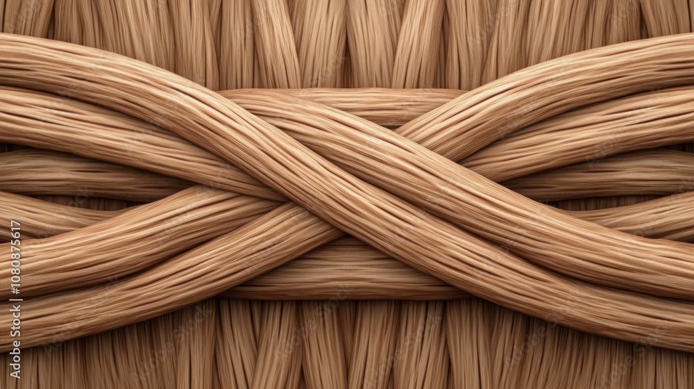 Poster intricate weaving of natural fiber strands in an elegant pattern showcasing the texture and depth of