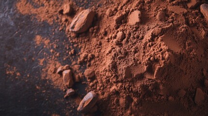 Fototapeta premium Closeup of Cocoa Powder and Cocoa Beans