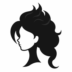 Beauty Woman Hair Silhouette Vector Illustration
