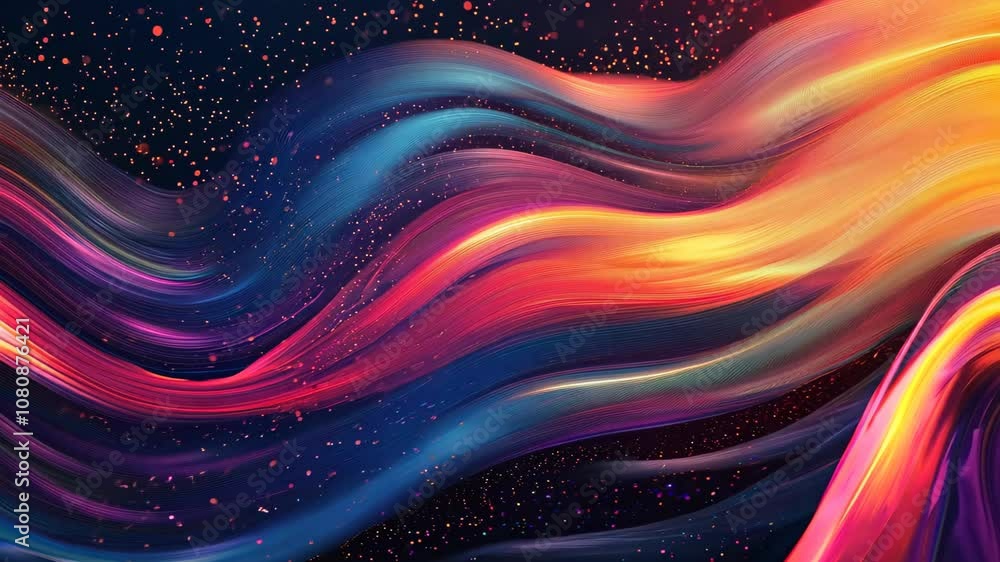 Poster abstract background with colorful swirls and lines. video