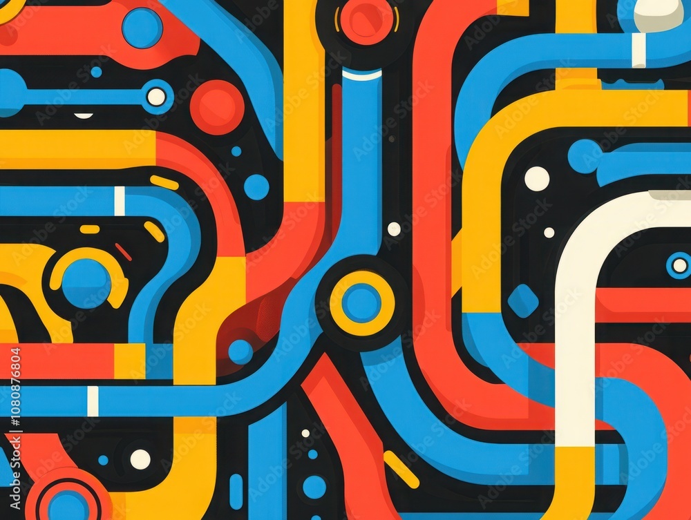 Poster colorful abstract background with dynamic lines and shapes ideal for modern designs, technology conc
