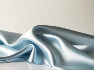 Luxurious satin fabric in light blue color creating a smooth and elegant texture.