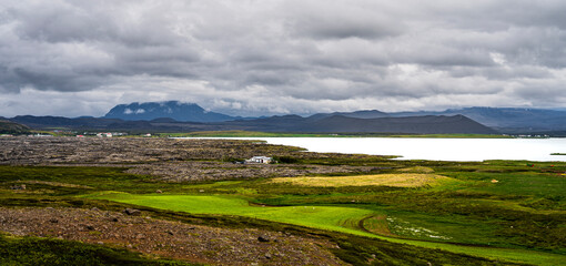 Central Iceland landscape near Lake Myvatn