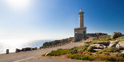 Punta Nariga Lighthouse, The Lighthouse Way, Malpica de Berganti&ntilde;os, Costa da Morte, La Coru&ntilde;a, Galicia, Spain, Europe