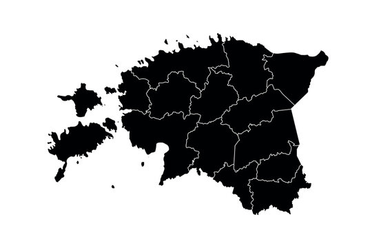 recommend clip art: Estonia Map vector icon. Map of Estonia Black Silhouette.
                    