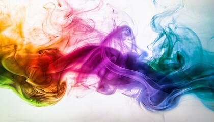 a colorful smoke in a white background