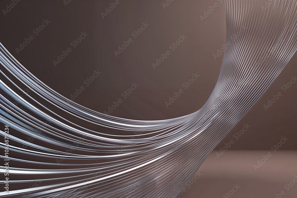 Poster 3d rendered background with dynamic flowing curve lines