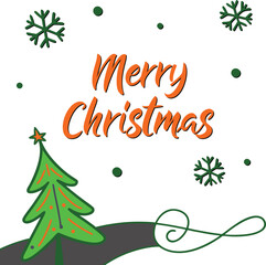 A simple Merry Christmas Greeting card 
