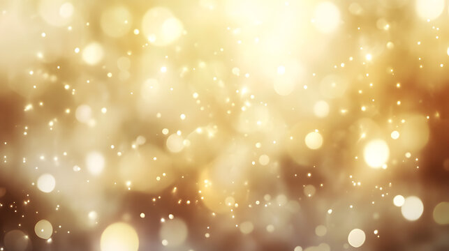 un fondo dorado con espacio de copia con destellos de luces decorativas con efecto bokeh o chispas de luz cayendo por el fondo o plantilla para dise&ntilde;o
