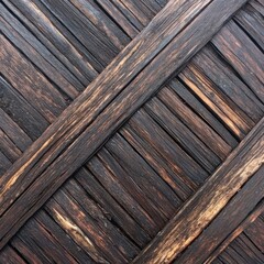 Rustic Wooden Background with Crisscross Pattern and Varied Textures Ideal for Crafts, Designs, and Nature-Themed Projects, Showcasing Natural Weathered Appearance