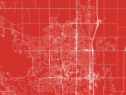 Christmas Map of Ankeny  Iowa, USA in Snowy White on Festive Red Background.