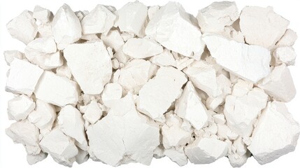White broken stones texture on a flat surface suitable for backgrounds, crafts, decorative purposes, and various artistic projects enhancing visual appeal and creativity