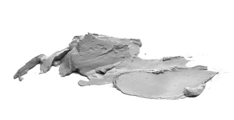 Wet cement, mortar isolated on white background, side view	