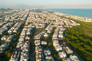 Aerial View of Residential District Recreio dos Bandeirantes in Rio de Janeiro, Brazil