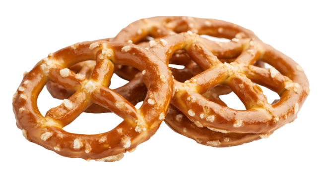 savory pretzel nibbles isolated on transparent background 