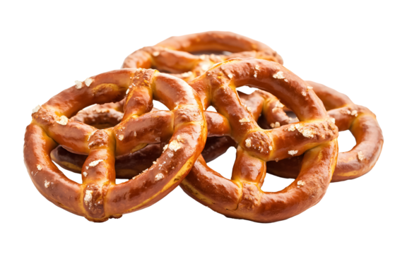 savory pretzels isolated on white background 