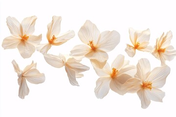 Fototapeta premium Delicate White Flowers Floating in Air: A Botanical Masterpiece
