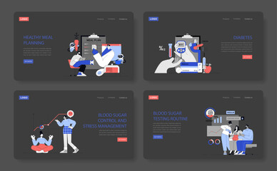 Blood Sugar Tracking. Flat Vector Illustration