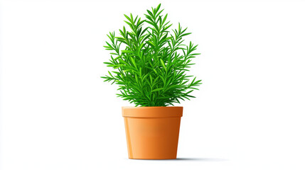Lush Green Potted Plant Featuring Vibrant Foliage Against a Clean White Background for Home Decor and Interior Design Inspirations