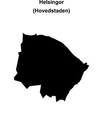 Helsingor municipality blank outline map