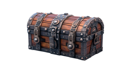 A sci-fi treasure chest, isolated on a white background