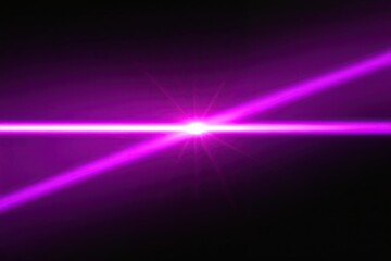 Purple Laser Beam with Lens Flare Effect on Black Background