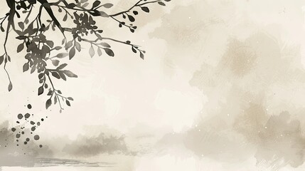 a tree branch with flowers hanging down from the upper left corner of the picture
