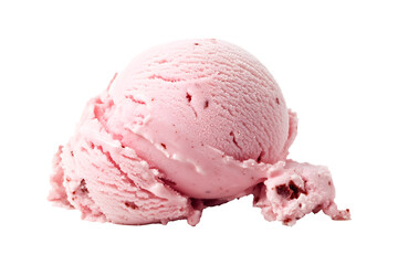 scoop of pink ice cream isolated on transparent background 