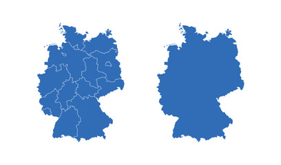 Germany Map vector icon. Minimalistic Colorful Map of Germany.