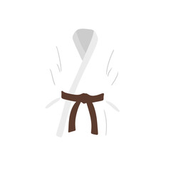 Illustration of karate gi with brown belt