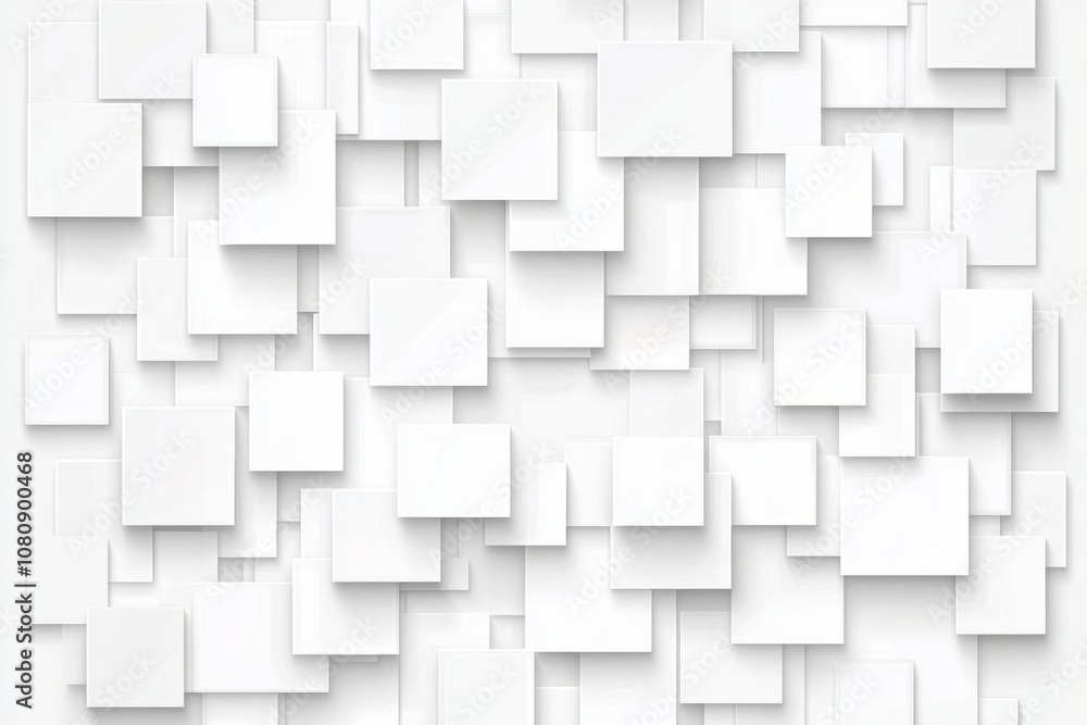 Aufkleber abstract white background featuring overlapping square shapes in varying sizes, ideal for design pro