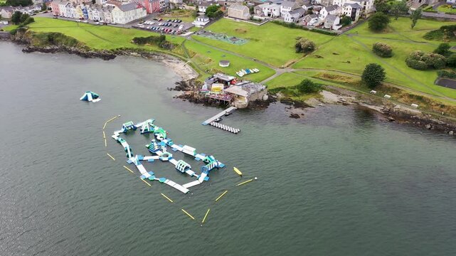 Aerial view of the waterpark in Moville, County Donegal, Ireland
