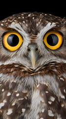 Close-up Portrait of an Owl with Striking Yellow Eyes