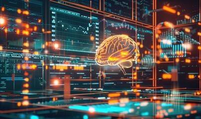 Illustration of a wired brain, symbolizing the advancement towards artificial intelligence