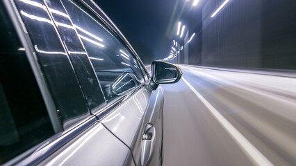 Driving at high speed through the streets timelapse drivelapse